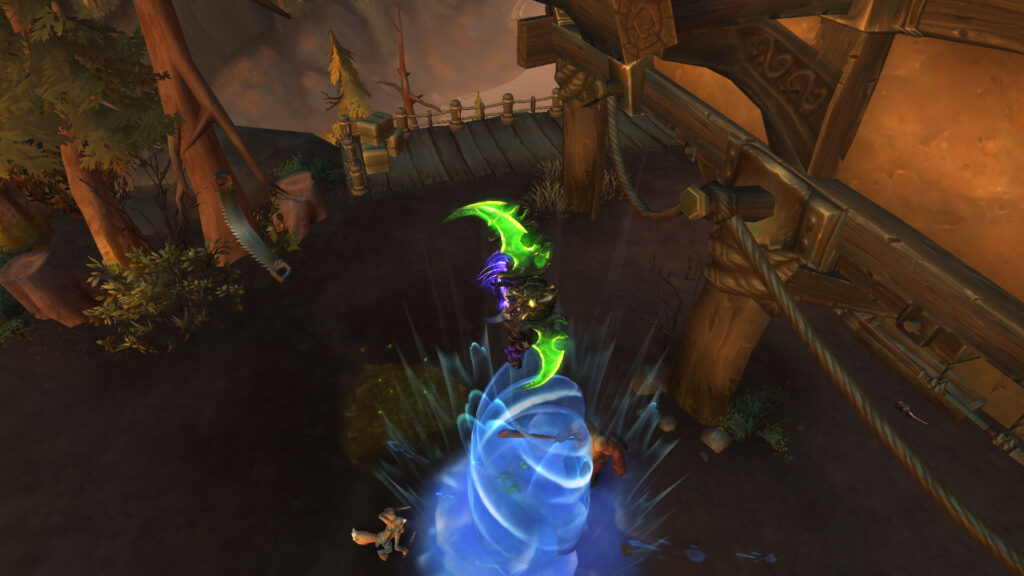 WoW a stream of water threw a night elf into the air