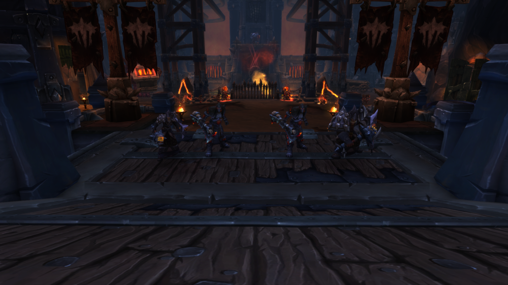 WoW orcs guard the main hall of the raid
